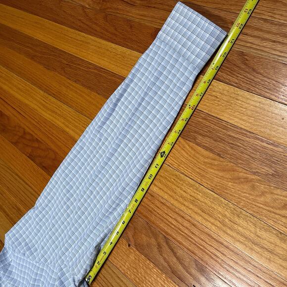 Mizzen+Main 2XL Trim White Blue Graph Check Dress Shirt Long Sleeve Button Up - Picture 7 of 9